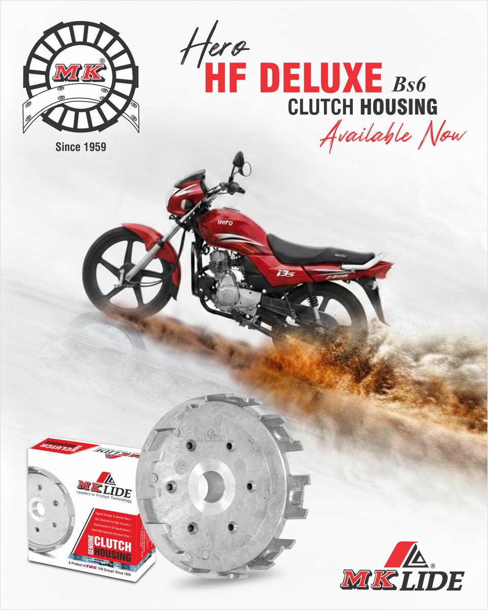 MKAutoIndia's tweet photo. Now available: Hero HF Deluxe BS-6 clutch housing. Built for strength. Designed for performance.
Visit us at : https://t.co/BlfkhjipwB
Contact us today at : 072900 10799
#MKGroup #MK #MKLide #HeroHFDeluxe #BS6 #ClutchHousing #AutoParts #TwoWheelerParts #PrecisionEngineering https://t.co/IGhVDYPy0k