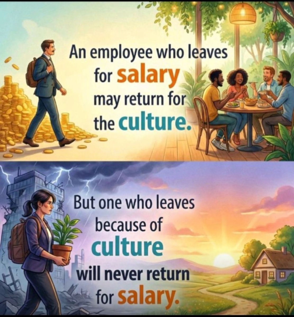 kimchigue's tweet photo. Many professionals may leave a job for a better salary, what truly determines long-term commitment is workplace culture. When someone leaves because of poor culture, no salary increase can convince them to return. https://t.co/SIyoyK3ZzW