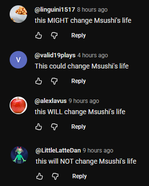 i've been commenting "this video changed my life" on a lot of my friends world record speedruns over the years, and now when i click on a new portal speedrun record i see comments like this already on the video 😭😭