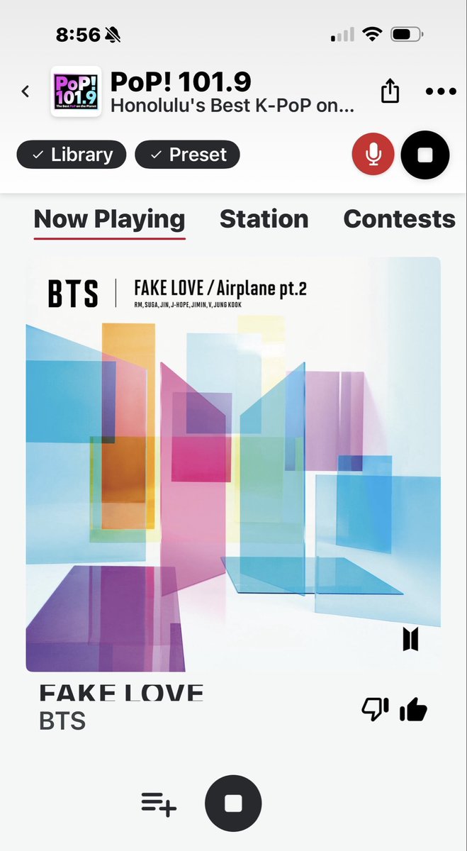 goreigo's tweet image. Loving #FakeLove by @BTS_twt 😍😍😍😍.  Thank you @Pop1019Hawaii 💜💜💜💜💜💜💜