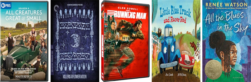 This week the Cyrenius H. Booth Library has 89 new books and six new movies.  New items include All Creatures Great and Small, Killers of the Flower Moon, The Running Man, Little Blue Truck and Racer Red, All the Blues in the Sky, and The Poisoned King. wowbrary.org/nu.aspx?p=3076…