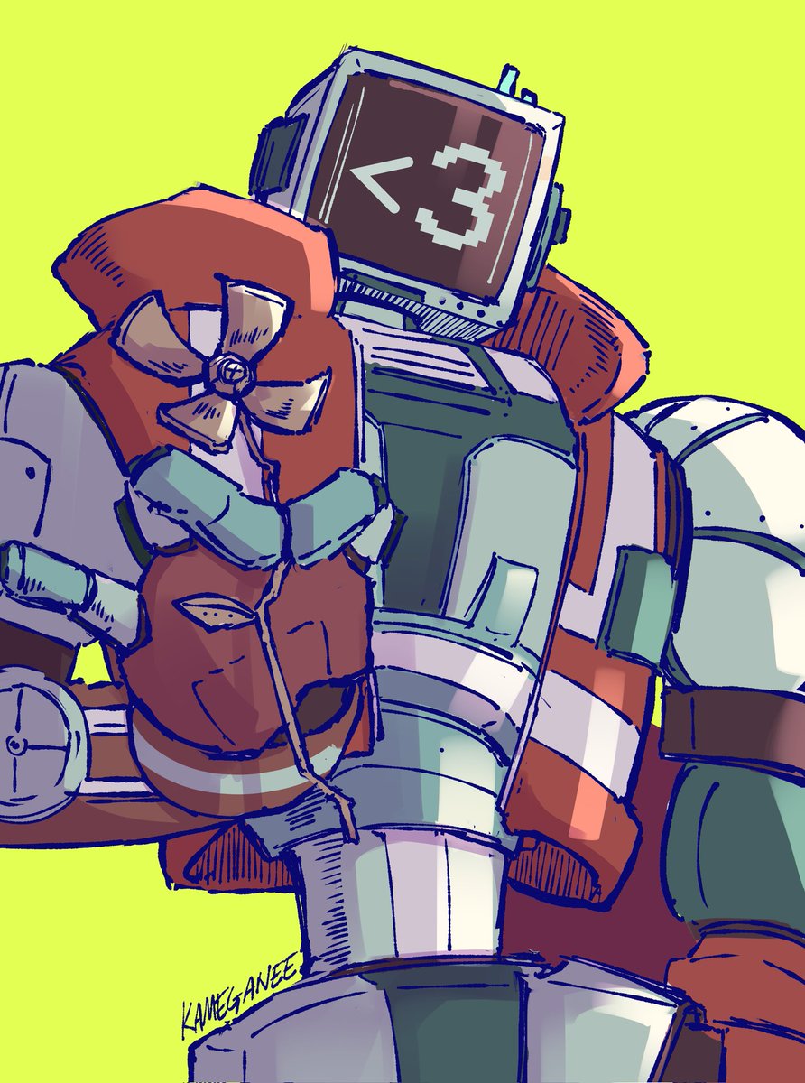 kameganee's tweet image. Drew a classmate's OC! 

#OC #robotoc