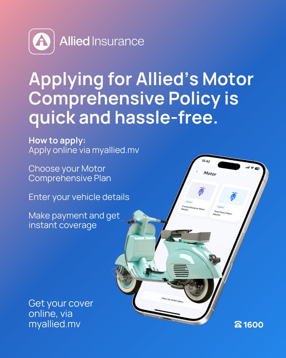 alliedmv's tweet photo. Quick. Simple. Hassle-free

Apply online and get instant coverage at: https://t.co/UAZT6Tpog3

#MotorComprehensive #MotorInsurance #MotorTakaful #InstantCoverage https://t.co/3qYIymv8Kc