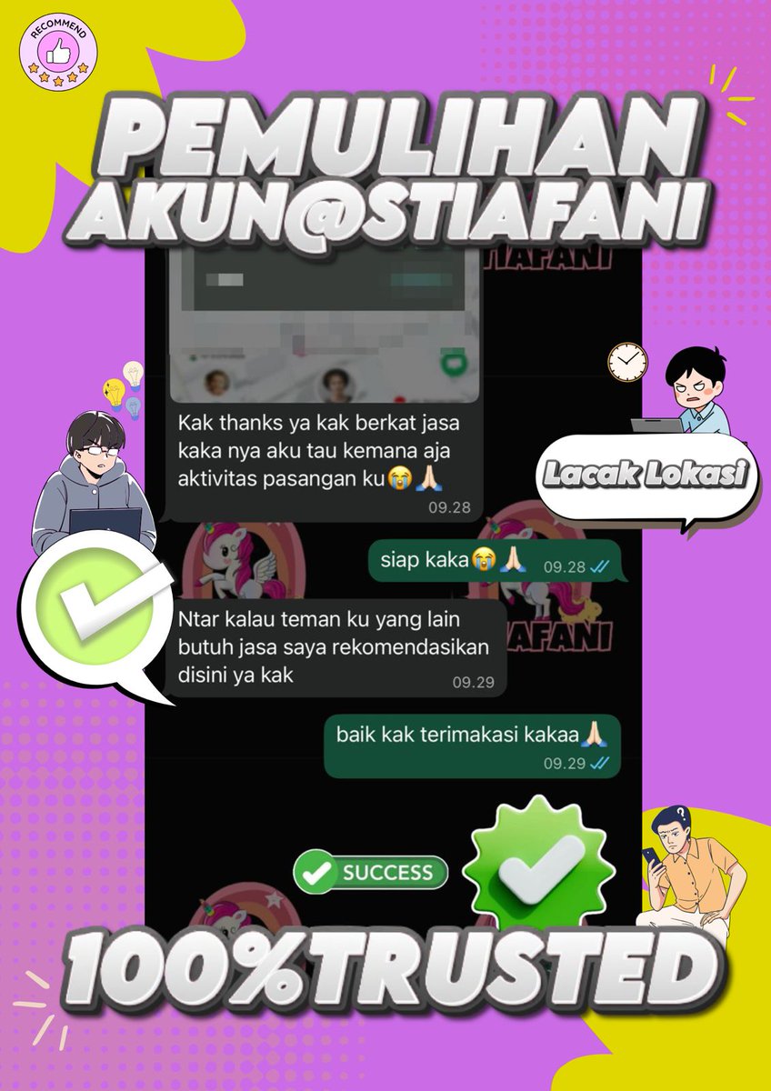 immensde's tweet image. JASA ❕❕
PEMULIHAN AKUN DAN HAPUS AKUN

💜&amp;gt;JASA HAPUS AKUN 
💜&amp;gt;PULIHKAN BALIKIN AKUN LUPA PASWORD/KE HACK
💜&amp;gt;JASA LACAK LOKASI
💜&amp;gt;SADAP WA
💜&amp;gt;LACAK HP HILANG BY NO HP/IMEI
💜&amp;gt;JASA HACK/PEMULIHAN AKUN (EMAIL,IG,WA,TWITER/X, FB,TIKTOK)

FAST RESPON WA