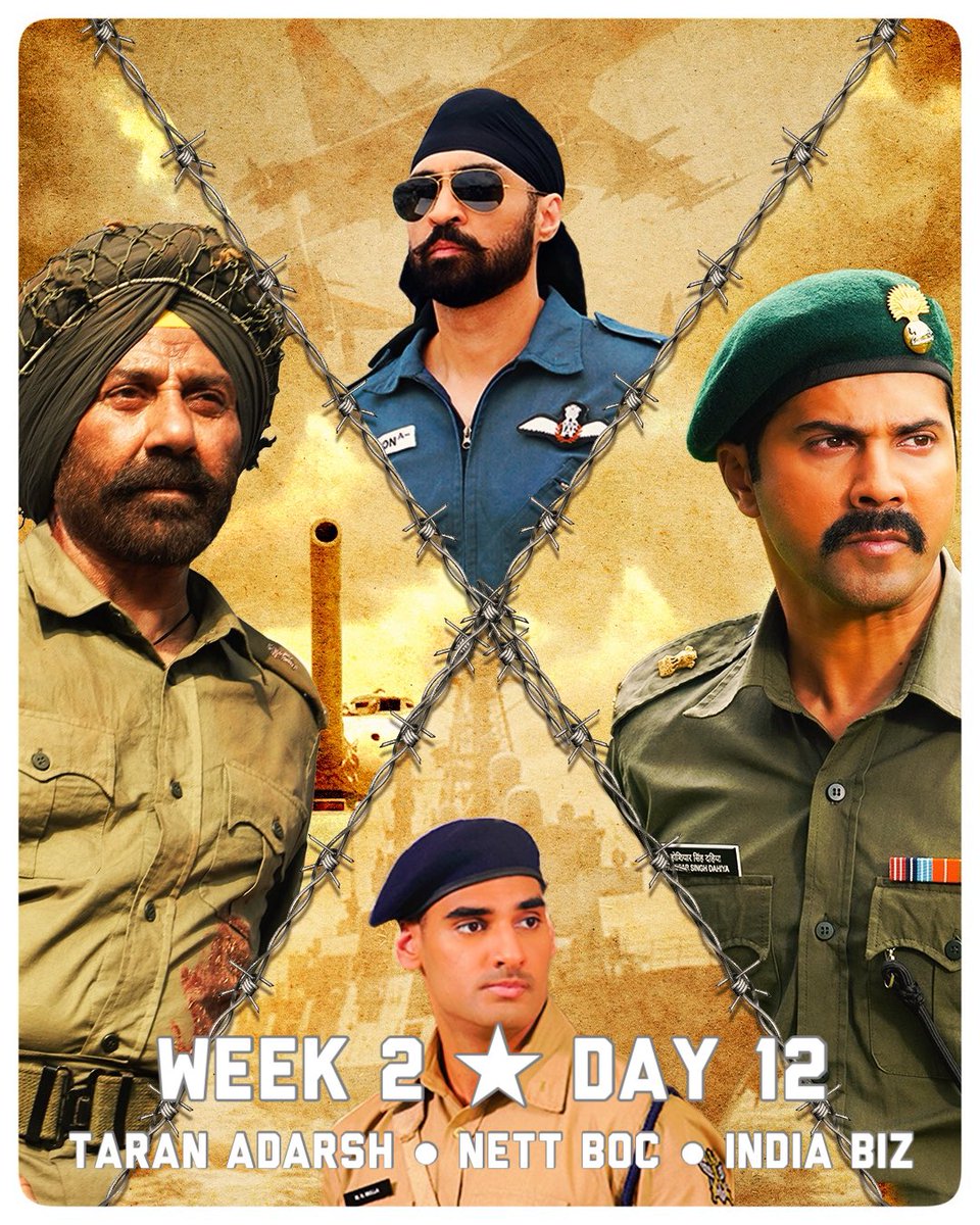 #Border2 records another healthy day on its second Tuesday, with discounted ticket rates proving to be a strong incentive in driving footfalls.

The film should continue to trend well until the #ValentineDay releases arrive [on 13 Feb 2026].

⭐️ #Border2 [Week 2] Fri 12.53 cr,