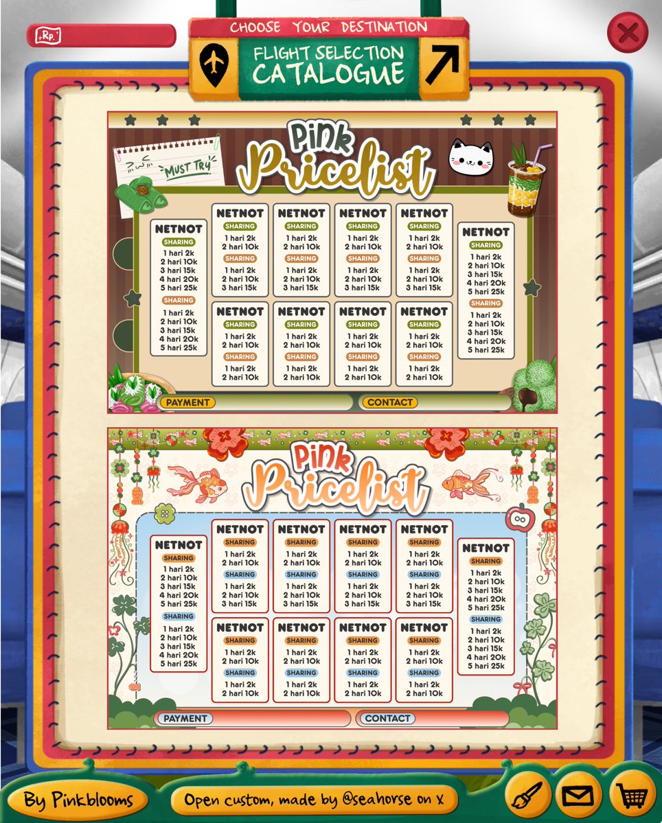 saehorse's tweet image. Help repost? Maaci🧀❤️

✈️ ⑅ ◎ haloouu . . aku bawain Catalog edit PL baruuw ! ! ๑ 👩‍✈️ bisa untuk smua spess, bisa recol &amp;amp; bisa resize juga 𓏲🐰⛅️ bisa bundle qr deco dll  . . ♡ 👩‍✈️ 

♥︎ price? cek alt! Bisa buyi template juga! ⑅⠀

#zonauang