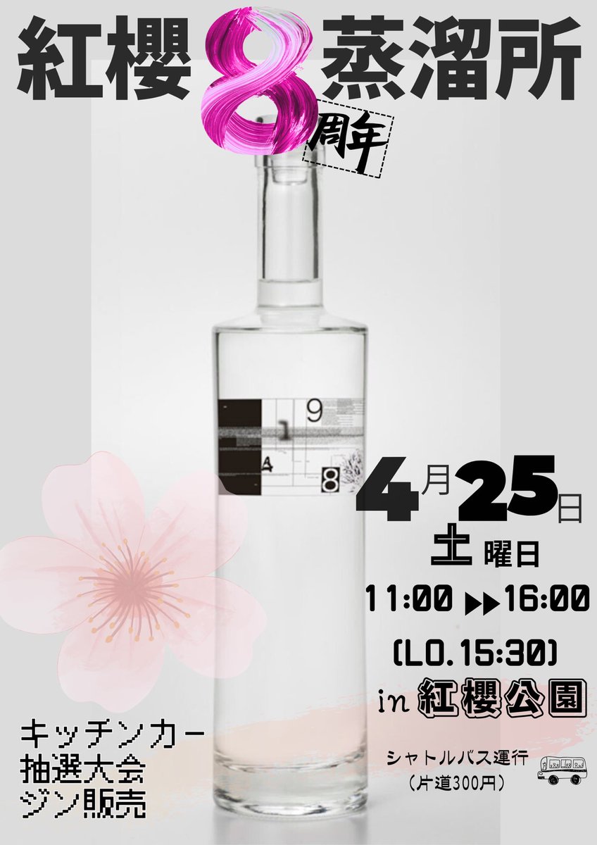 🌸🥃 紅櫻蒸溜所 8周年記念フェス開催 🥃🌸 📅 2026年4月25日（土