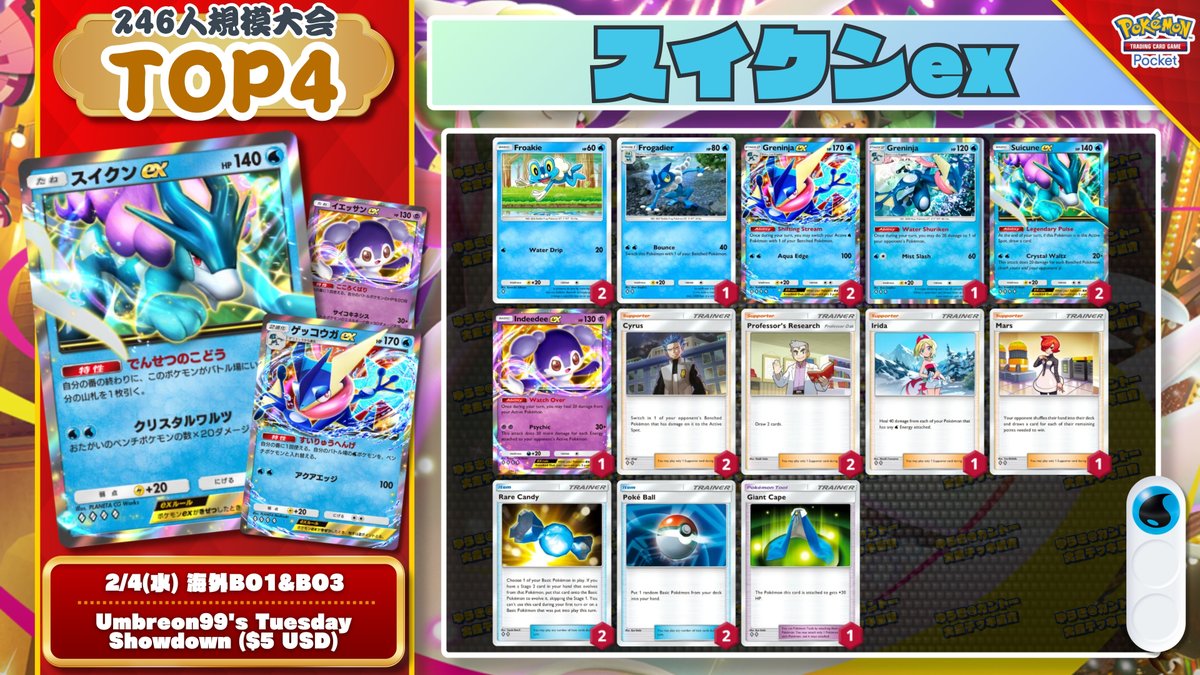 🌏 ポケポケ 大会結果｜2/4(水) 🌏 約4ヶ月振りに『ギラティナex