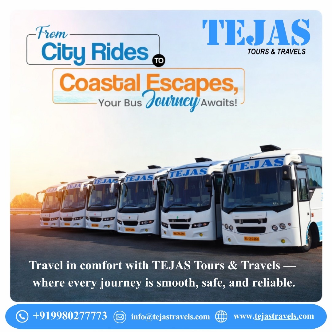 Tejas_Travels's tweet photo. From city rides to coastal escapes 🏙️➡️🌊
Travel in comfort, safety, and reliability with TEJAS Tours &amp; Travels 🚌✨
Because every journey should feel smooth from start to finish.
📞 Book your ride today!
https://t.co/UhM4ozPSvZ

#TejasTours 
#BusTravel
#SafeJourney
#ExploreIndia https://t.co/u87swDHYpq