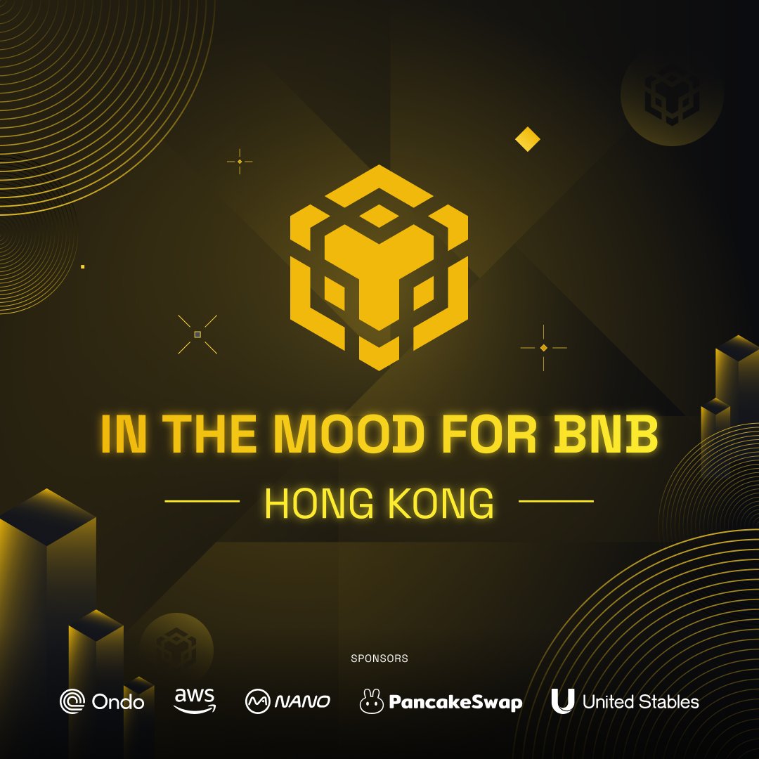 BNBCHAINZH's tweet photo. BNB 香港回來了！🏙️

参加 In The Mood For BNB、與機構及創新者齊聚一堂、交流關於代幣化、機構採用、以及新興市場趨勢的觀點。

🗓️ 2月10日

特別感謝我們的贊助夥伴：@OndoFinance，@awscloud，@NanoLabsLtd，@PancakeSwap，@UTechStables

立即註冊  #BNBHK 👇
https://t.co/BoKyUx2Wbe https://t.co/Rvdpmsfo3Q