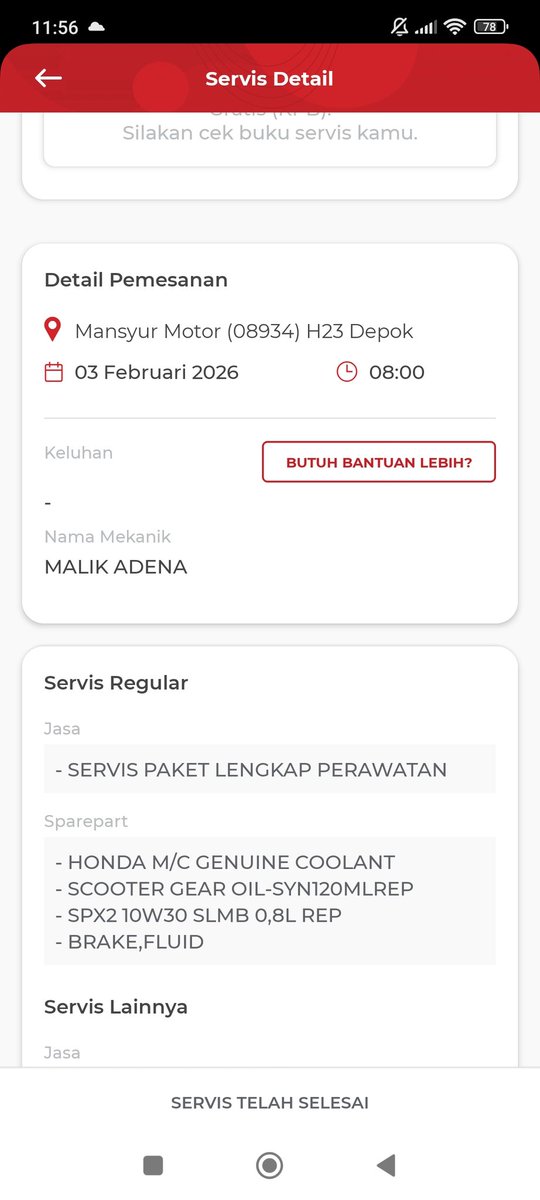 Miobikeku's tweet photo. Pelayanan Ahhas rasa kaki tiga, 
Kronologis: Sudah book hari sebelumnya di apps Daya Auto utk service tgl 3 feb, dtng on time jam 8 sesuai wktu yg di pilih, tp baru kelar jam 10:30am, SA dan Kasir gak profesional barang kosong cust harus nunggu lbh 1 jam @AstraHondaCare @YLKI_ID https://t.co/G1MF77gSbX
