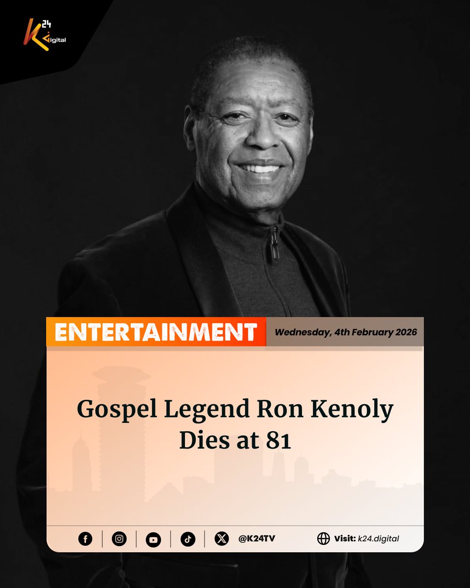 K24Tv's tweet image. The global Christian community is mourning the loss of renowned worship leader Ron Kenoly, whose ministry and music shaped generations of believers. 

He is remembered for iconic worship songs including Ancient of Days, Let There Be Praise, Whose Report Shall We Believe, Jesus Is…