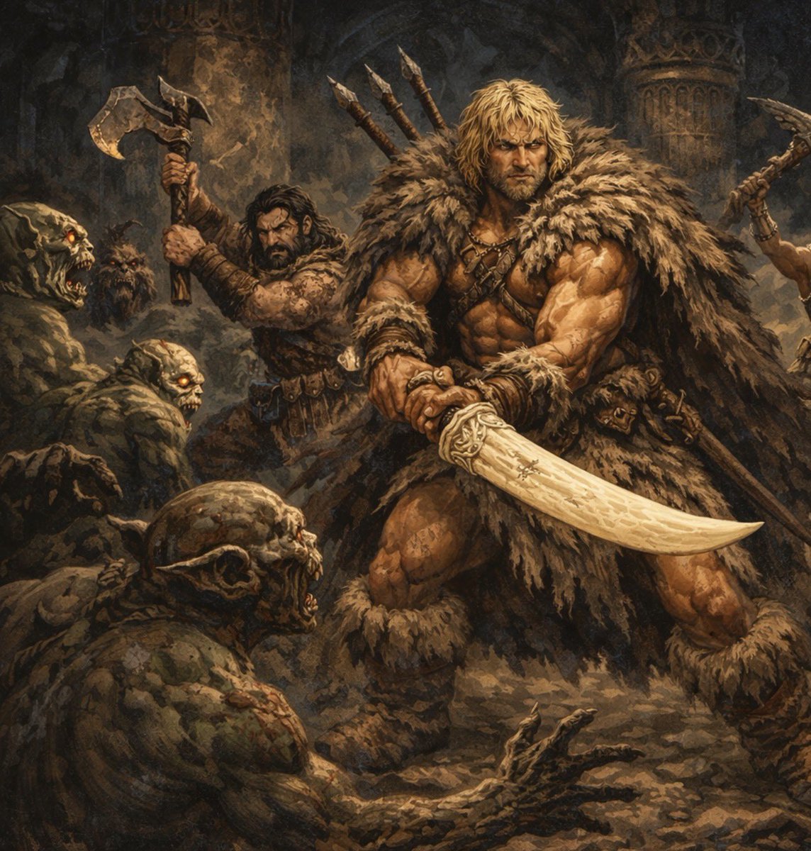 BeirosBooks's tweet photo. What a WILD game! Vangor and crew delved through forgotten caverns, fought dwelvemen, closely escaped explosive death by toads, went through the moon pool into NIFLHEL ITSELF and slew Garmr, the Helhound! Being a #HelDelver in #UMBROS isnt for the faint of heart! RIP Lean Jean 🥀 https://t.co/oJXk9G6aIj