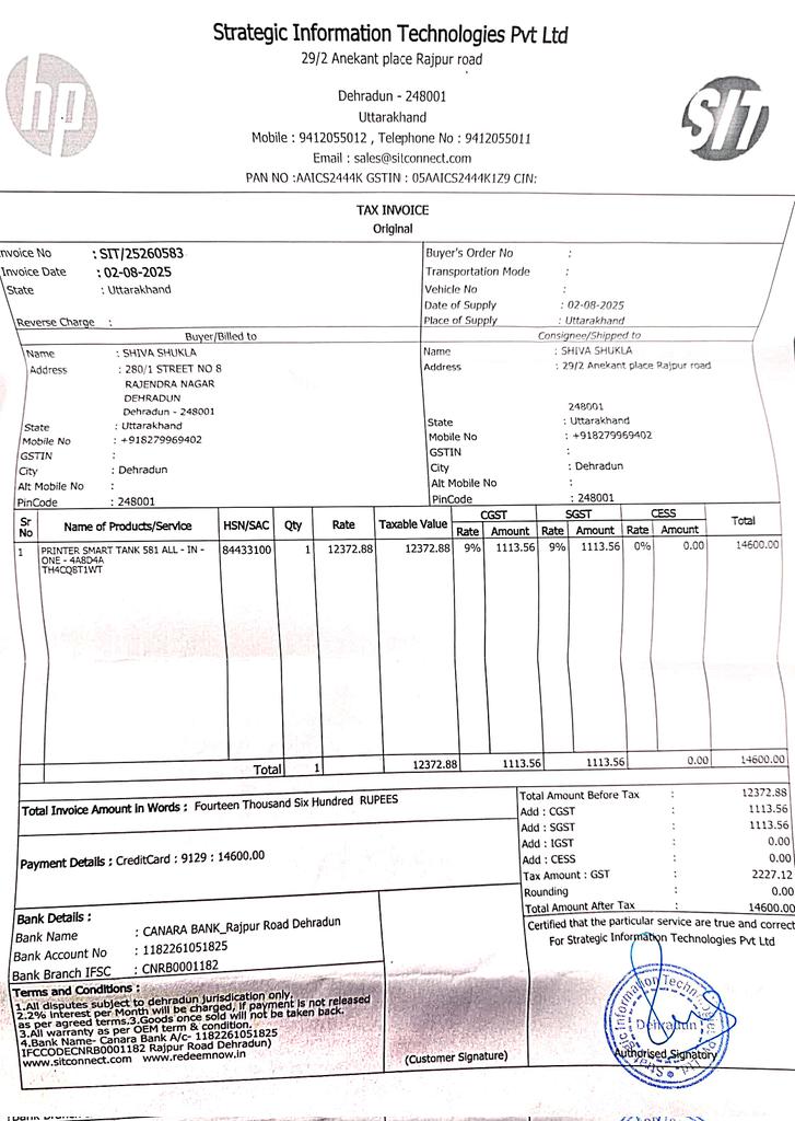 iamjamaljaved's tweet photo. @HP @HPIndia @EnriqueJLores @IpsitaDasgupta 
Purchased a printer in Aug 2025 from an HP-authorized outlet in Dehradun. Was assured of support if any issue arose. Now they neither respond to calls nor behave properly. Very disappointing and shameful experience. https://t.co/duIf3pKhIl