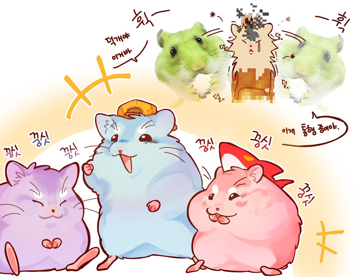 오랜만에 밀린 뜰영 보는데 즐거워요

햄찌들 
( 랃덕룡뜰션 )
🦈🐶🦖🐋🐰 🐹