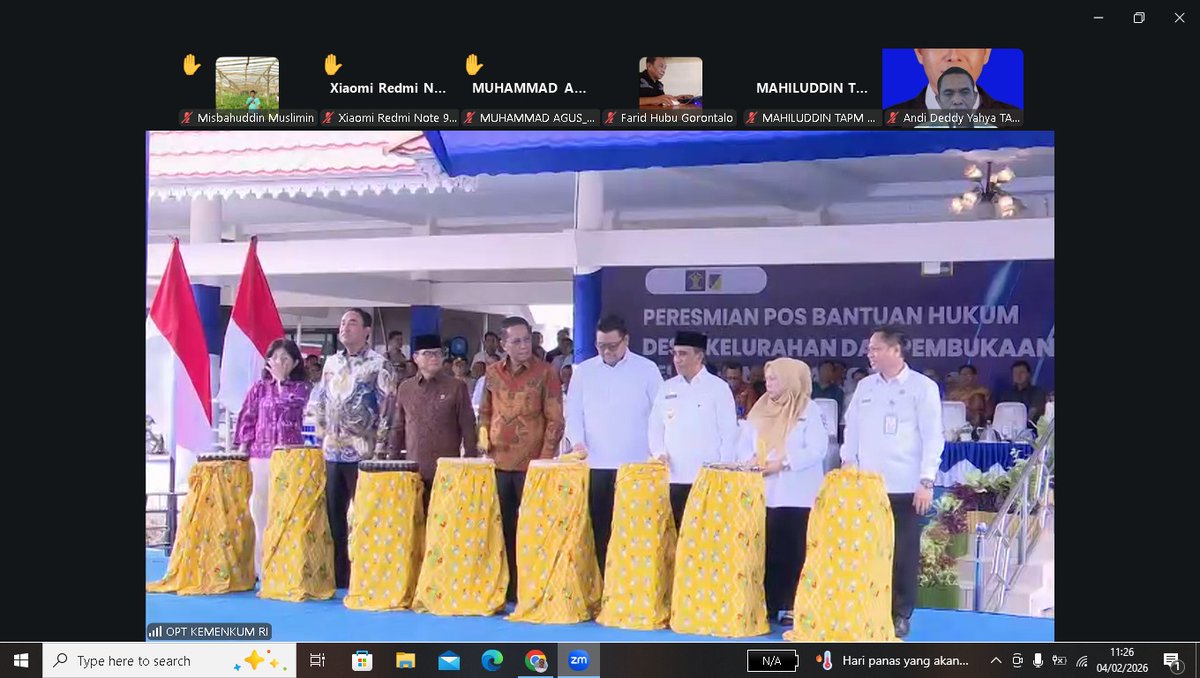 sofyan_ramly's tweet photo. Peresmian POSBANKUM SULTENG oleh Menteri Desa PDT H. Yandri Susanto SPt, MPd, bersama MenKum RI Dr. Supratman Andi Agtas. SH,MH, Kepala BNN Komjen Pol. Dr (HC) Suyudi Ario Seto, SIK,SH,MSi
#posbankumdesa
#jagadesakita
#TerimakasihPakMenteriDesa
#PendampingDesaHebat
#TPPIndonesia https://t.co/QD6I7lO9QQ