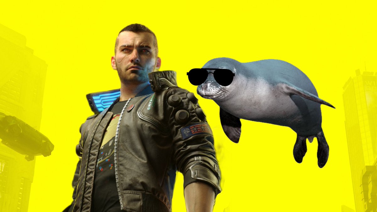ACSMST's tweet photo. what if Johnny silverhand was a seal? this would have a very different vibe to the original game. https://t.co/8B30kzuxHi