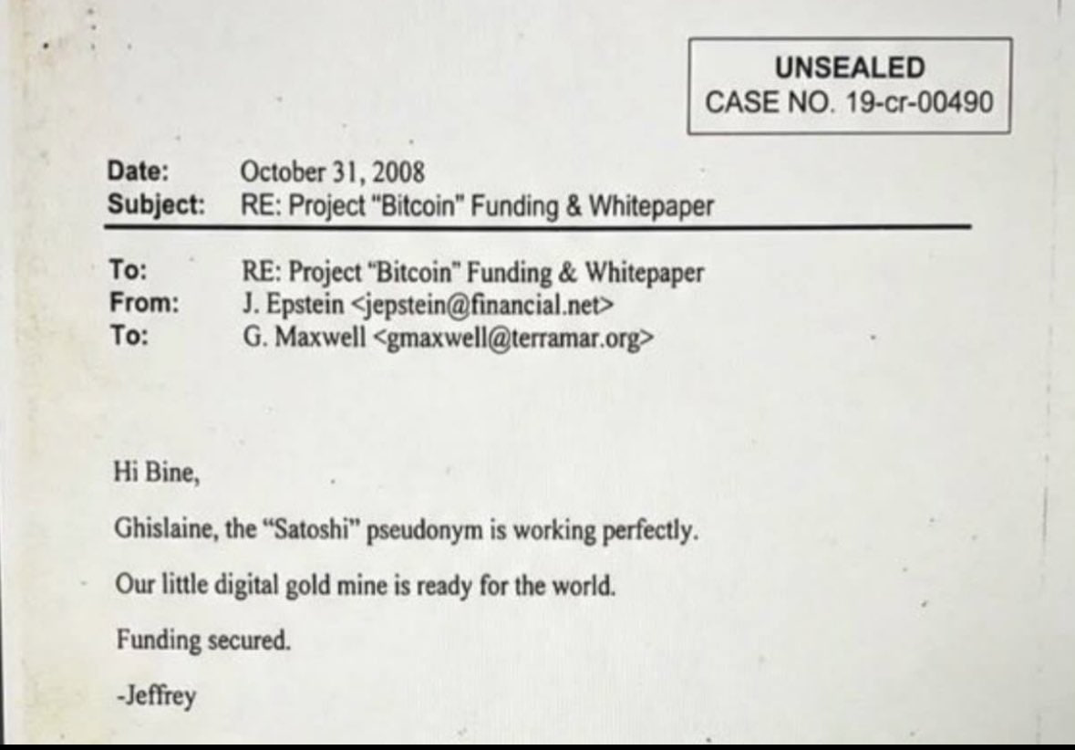 Epstein being Satoshi is one of the biggest news but OG $SATOSHI has a better ticker and organic community than "Bitstein" which makes no sense!

OG:
3VfR2qj8hr1HxHGmQ3Lxzq8GYwgBfkQBK9gshaxZpump

ATgtqic49a928Ab7XKg51sK26r2DspiSh7kEs38ipump
