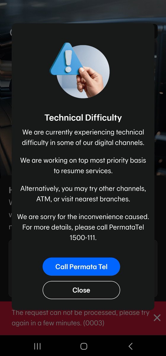 kkillthislove's tweet photo. @PermataBank tolong ini appnya memang error atau gimana ya? Dari pagi sampe siang, udh restart app dan clear cache tetep aja gabisa https://t.co/x9OCpf1ui3