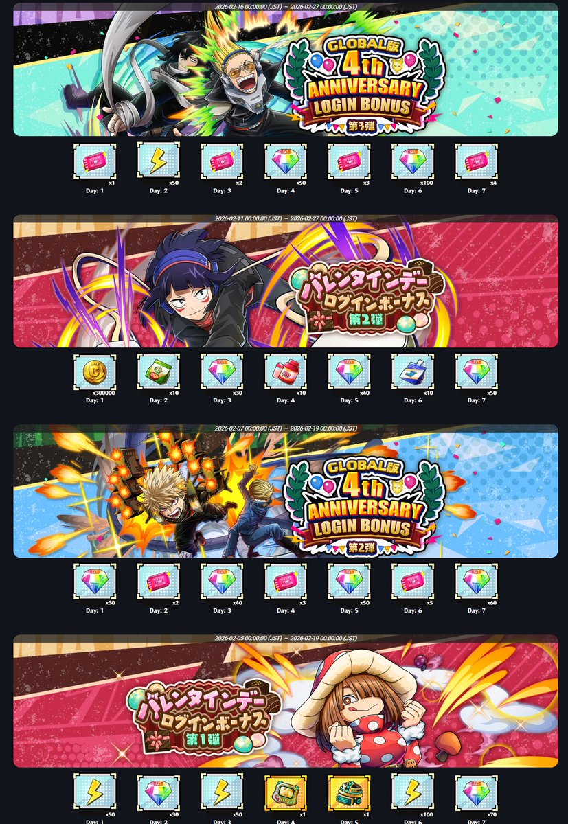 NEW LOGIN BONUSES #MHUI #MyHeroUltraImpact #ヒロトラ #ヒロアカ #僕