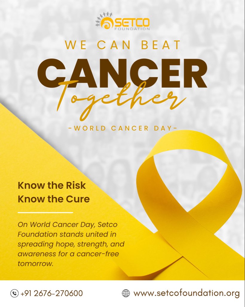 SetcoFoundation's tweet photo. On #WorldCancerDay, we stand united to spread awareness, encourage early detection, and build hope for a healthier tomorrow.
Together, we can beat cancer. 💛

#WeCanBeatCancer #CancerAwareness #HealthForAll #SetcoFoundation https://t.co/bfb47RutBc
