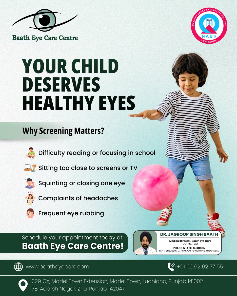 baatheyecare's tweet photo. Your child may not say it… but their eyes might be asking for help. If reading feels hard or headaches are frequent - it’s time for an eye check. Early screening can prevent long-term vision problems.

Visit https://t.co/ZelhpCKi8z

#BaathEyeCare #ChildEyeCare #KidsVision https://t.co/m0sABQdxcc