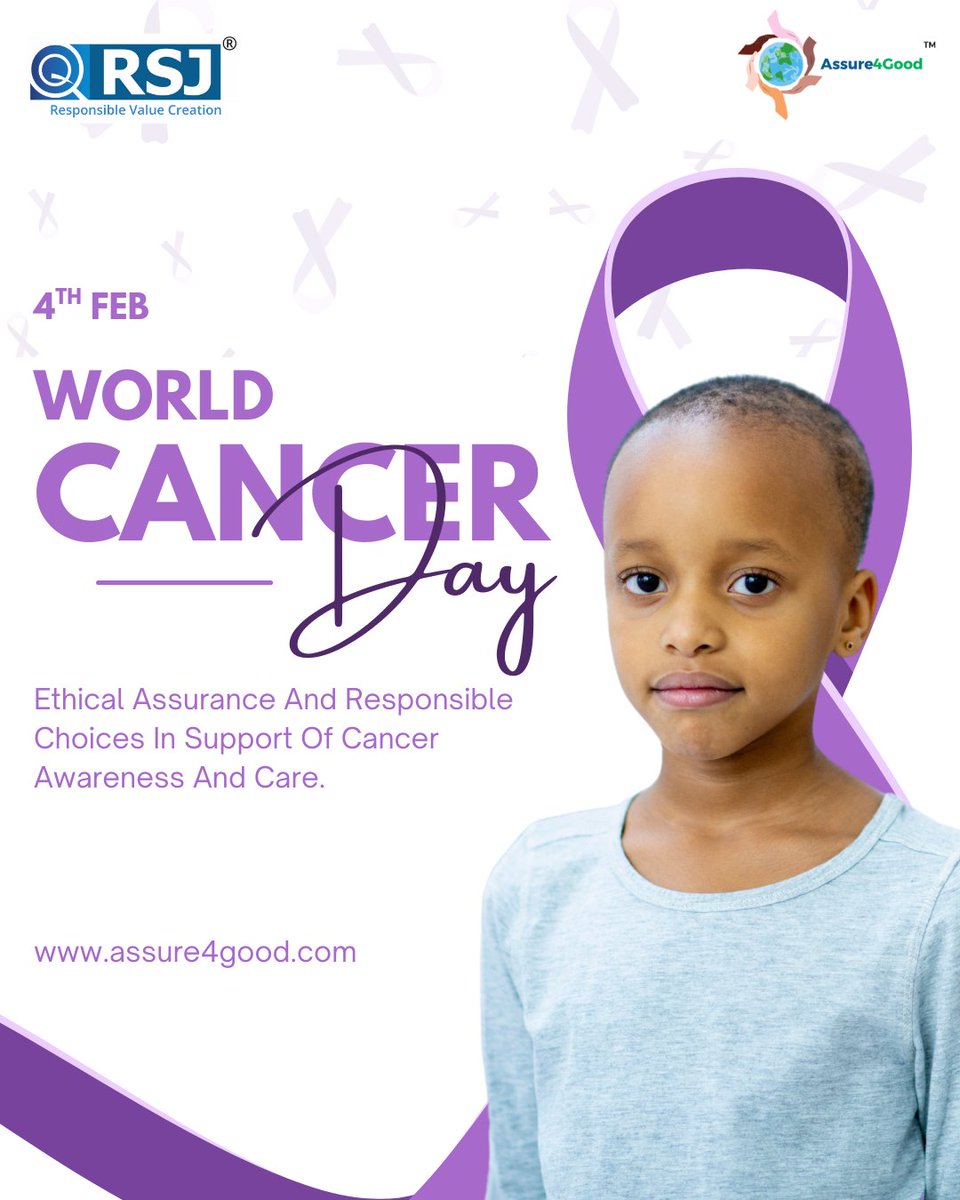 Assure4Good's tweet photo. This World Cancer Day, Assure4Good stands for compassion, awareness, and positive action. By supporting early detection and informed communities, we move closer to a world where care and hope prevail. 💙🎗️
#WorldCancerDay #CancerAwareness #Assure4Good #HealthEquity https://t.co/wlNIFEsndM