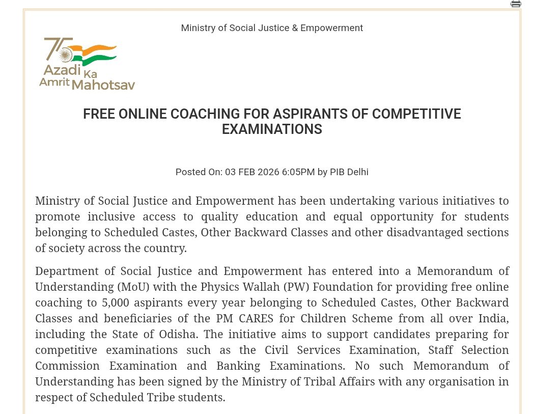 🚨 ALERT: Modi Regime Pisses on General Caste AGAIN! 💀

Bjp govt has entered into a MOU with Physics Wallah to provide Free online coaching /year to 5000 aspirants belonging to 
SC, 
ST, 
and OBC (includes many Muslim castes) 

And For General Caste ?
🔺Hindutva ka Churan