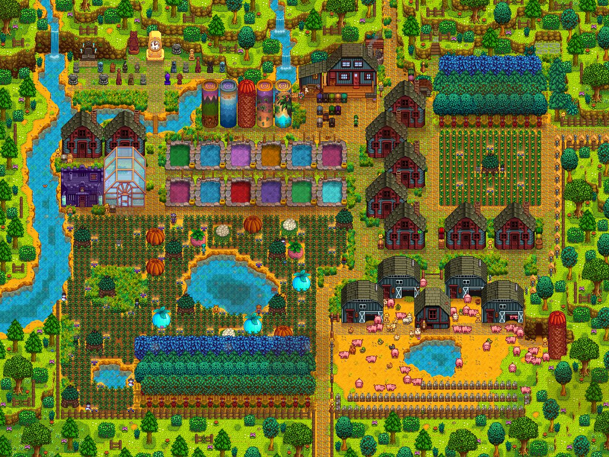 tyleroakley's tweet image. it only took 285 hours of gameplay, but i finally did it! in the summer of year 8, we reached 100% perfection for my stardew valley farm! please clap.