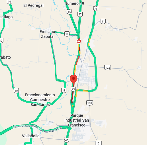Buenas noches, tienen información de algún accidente en la carretera Aguascalientes - Zacatecas a la altura del KM 22 en San Francisco de los Romo <a href="/088_GN/">088_GN</a> <a href="/CAPUFE/">CAPUFE</a>