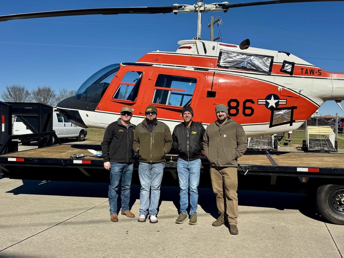 EtowahCountySO's tweet photo. Over the last few weeks, our Aviation Unit has made significant strides in securing their future. A new-to-us OH-58C was obtained through the 10-33 program earlier this month. This aircraft includes a FLIR system that will assist the unit in locating missing persons, locating suspects, and more. 

In addition, unit members Dustin Watkins, Jameson Jenkins, Greg Harwood and Sam Horn recently travelled to Whiting Field in Santa Rosa County, Florida. They took delivery of two TH-57 helicopters from the U.S. Navy, also through the 10-33 program. All three of these aircraft were obtained at zero cost to the taxpayers of Etowah County outside of small transfer and shipping fees. 

This places our team in a position to be able to have two flying helicopters with parts for each one, securing our ability to protect Etowah and surrounding counties for years to come. With these aircraft, our team is now in a position to proactively fly patrol missions and train regularly to master their craft. We want to give a special thank you to Danny Fincher for leading this team and for bringing us to where we are today. Keep an eye out for some more exciting announcements and accomplishments from this unit very soon! 👀

Sheriff Horton remains committed to ensuring that your Sheriff’s Office advances into the future, with every resource and tool possible in order to be there for our community when they need us most.

#EtowahCountySheriffsOffice
