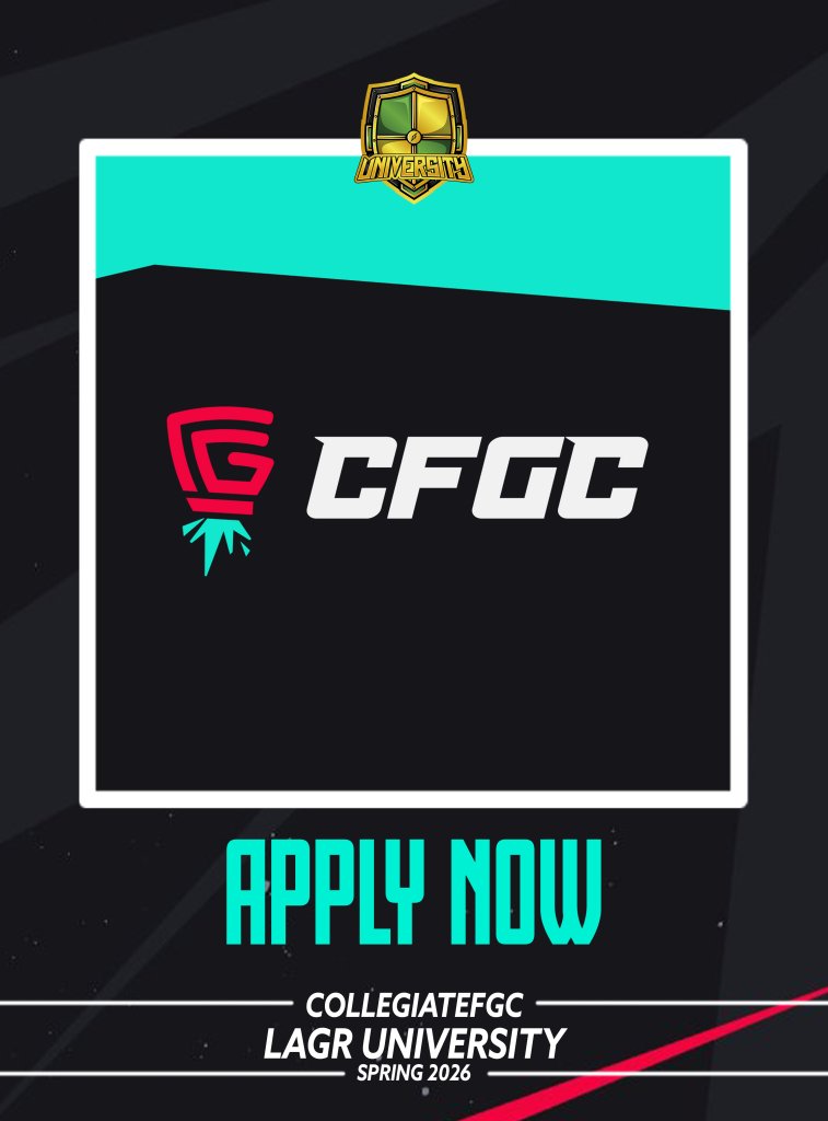 You have until the end of the pre season to apply for LAGr University and get your <a href="/CFGC_gg/">CollegiateFGC</a> entry covered! 

lagrgaming.com/2025/12/18/lag…