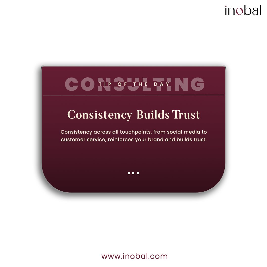 InobalCo's tweet photo. Brands earn trust through consistency.
From social media to customer service, every touchpoint matters.

Alignment builds credibility.
#Consulting #TIPS #BrandStrategy #Inobal https://t.co/abLXwcg5PL