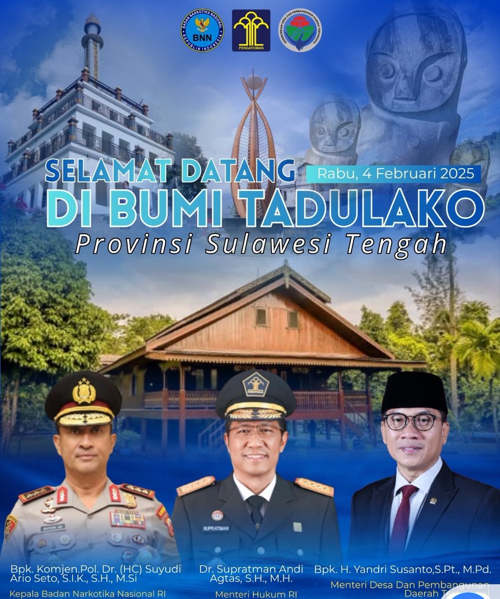 Peresmian POSBANKUM SULTENG oleh Menteri Desa PDT H. Yandri Susanto SPt, MPd bersama Menteri Hukum RI Dr. Supratman Andi Agtas. SH., MH, Kepala BNN Komjen Pol. Dr (HC) Suyudi Ario Seto, SIK, SH, MSi
#posbankumdesa
#jagadesakita
#TerimakasihPakMenteriDesa
#PendampingDesaHebat
