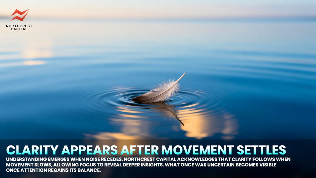 NorthcrestLTD's tweet image. 🧠 “In the middle of difficulty lies opportunity.” — Albert Einstein
📘 Northcrest Capital believes clarity emerges when disruptions recede.
📐 Stability lets insights form as focus realigns after movement slows.

#NorthcrestCapital #ClarityThroughStability #LongTermView