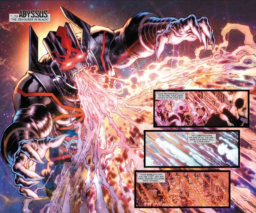 KlepzigAlex's tweet photo. @comicsexplained Yo Rob! Bro you gotta start covering Marvel The End 2099! MAN! SON! THIS STORY IS AMAZING!
Galactus becomes a Herald of Knull!! https://t.co/zOJZzpa4Mj