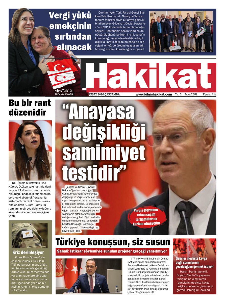 04 Şubat 2026 Çarşamba . HAKİKAT’TE bugün…