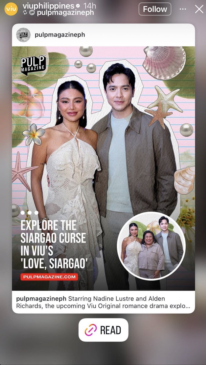 Nadine Lustre x Alden Richards

Together in Love Siargao. Coming soon in 2026!

#NadineLustre #AldenRichards 
#LoveSiargao #ViuOriginal 

pulpmagazine.com/article/1991