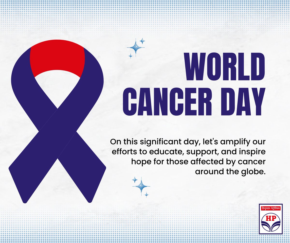 HPCL_Mumbai's tweet image. On World Cancer Day, HPCL stands with those affected by cancer and supports the importance of awareness, early detection, and care.
Together, we can encourage hope and strength. 🎗️
#WorldCancerDay #AwarenessMatters #TogetherWeCan 
#HPCL