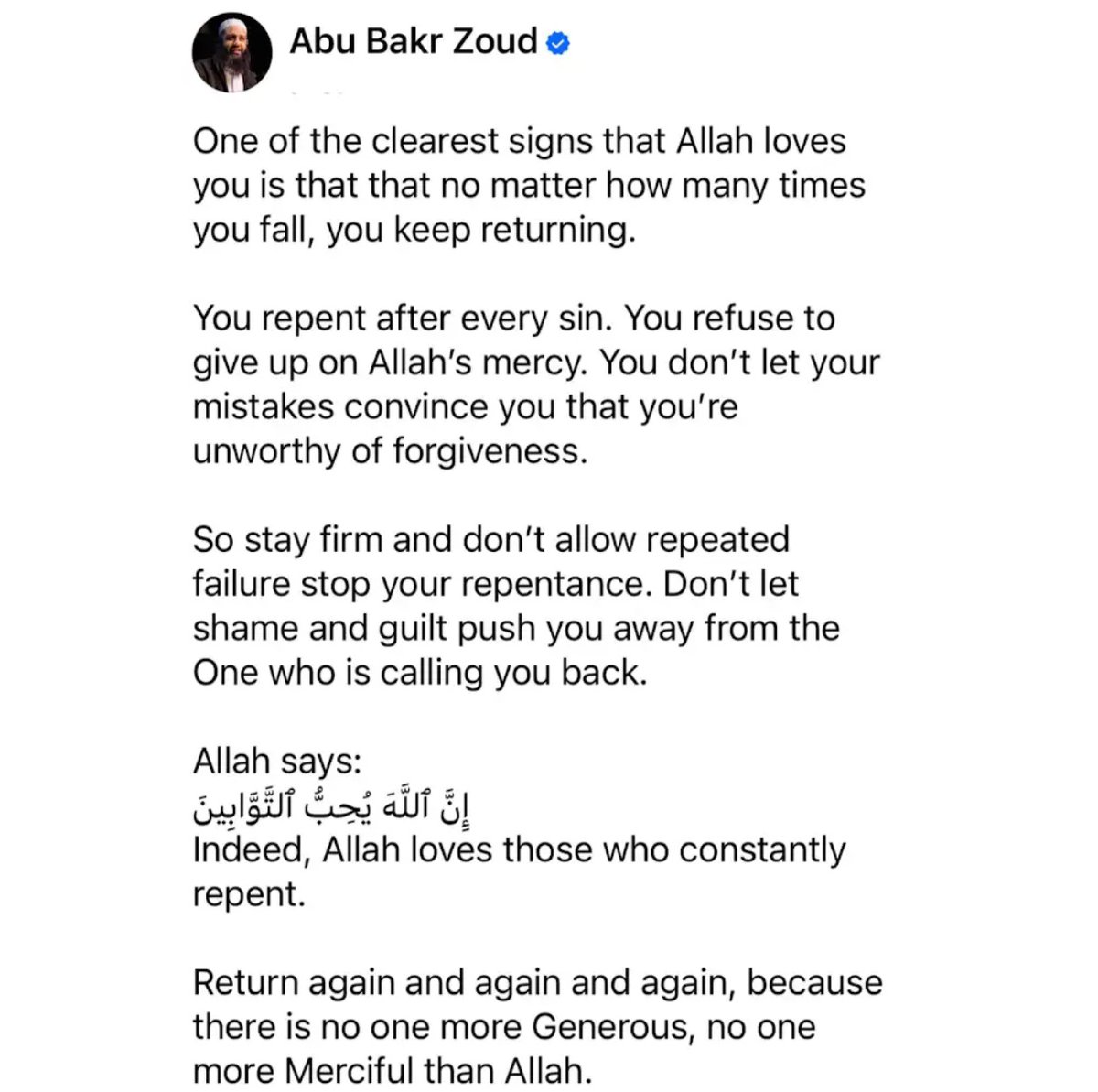 Sign of Allah's love.