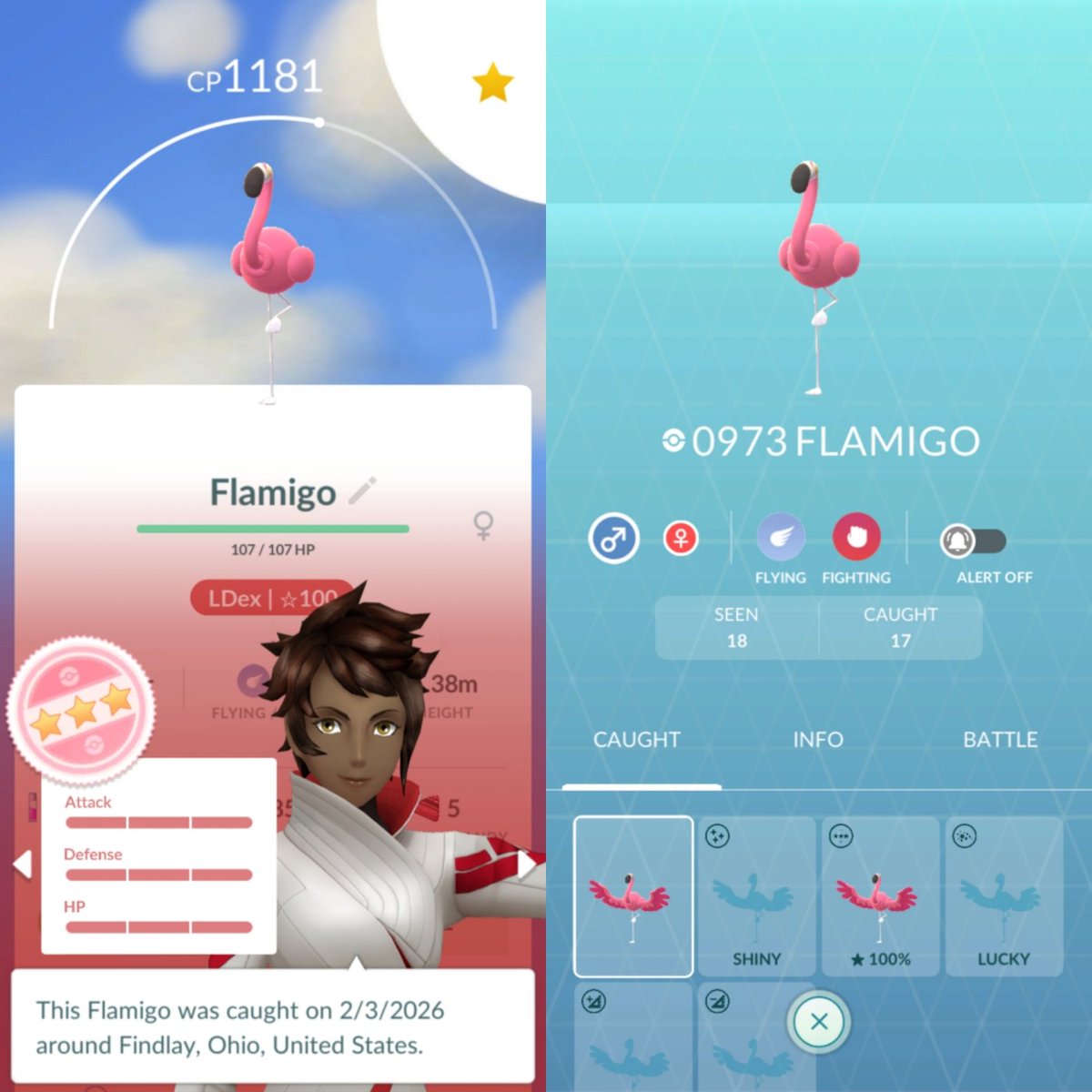 Hundo Flamigo from research 💯🦩🥰 #PokemonGO