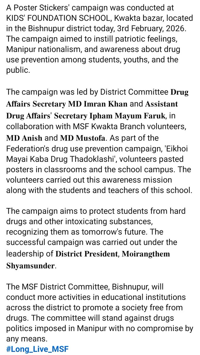 Manipuri Students' Federation (MSF) (@MSFYouth) / Posts / X