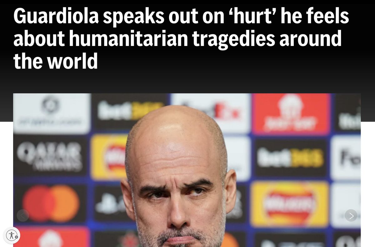 Pep Guardiola turned a Carabao Cup semi-final second leg press conference into the "hurt" he feels about humanitarian tragedies around the world.

The Manchester City manager twice referenced the "genocide" in Palestine. A simple lie. A blood libel. Populations don't increase in