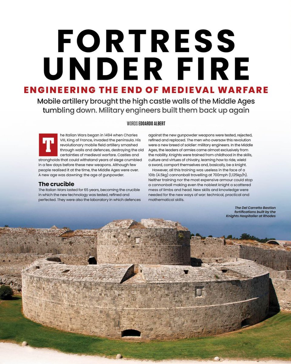 Inside issue 155 - More from <a href="/EdoardoAlbert/">Edoardo Albert</a>. In issue 154, Edoardo wrote on gunpowder in the Italian Wars.

Now, Edoardo writes on the rise of the military engineer. They frantically developed new defences against gunpowder. 

➡️ Buy Today: history-of-war.visitlink.me/aFYo7M