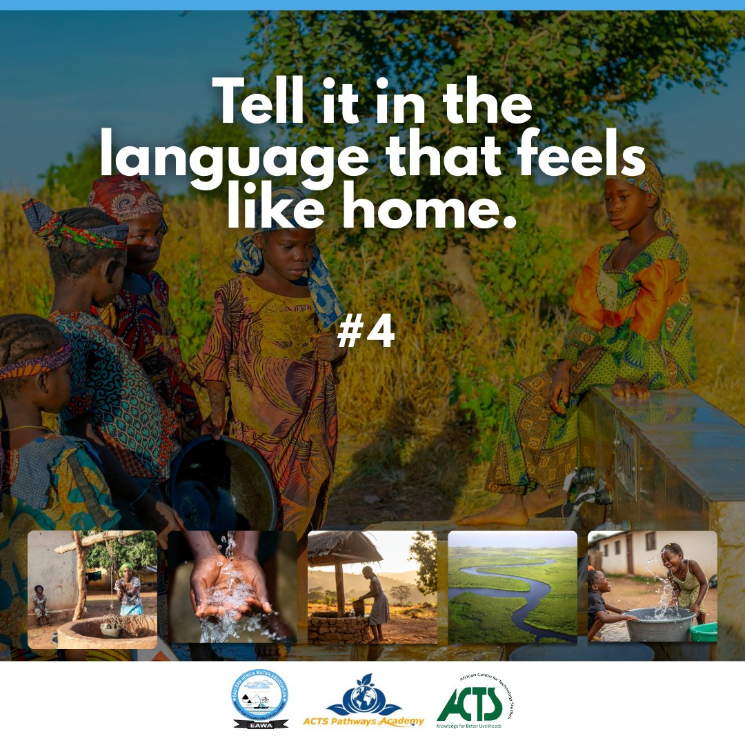 ACTSNET's tweet photo. Arabic.
French.
Portuguese.
Swahili.
English.
Your water story deserves to be told your way.
📅 Full details drop on 10th February.
@WaterEaste37615 | @PathwaysACTS | #TellYourWaterStory | #LanguageAndIdentity #WaterNarratives #AfricaSpeaks https://t.co/LuRYmGSTfv
