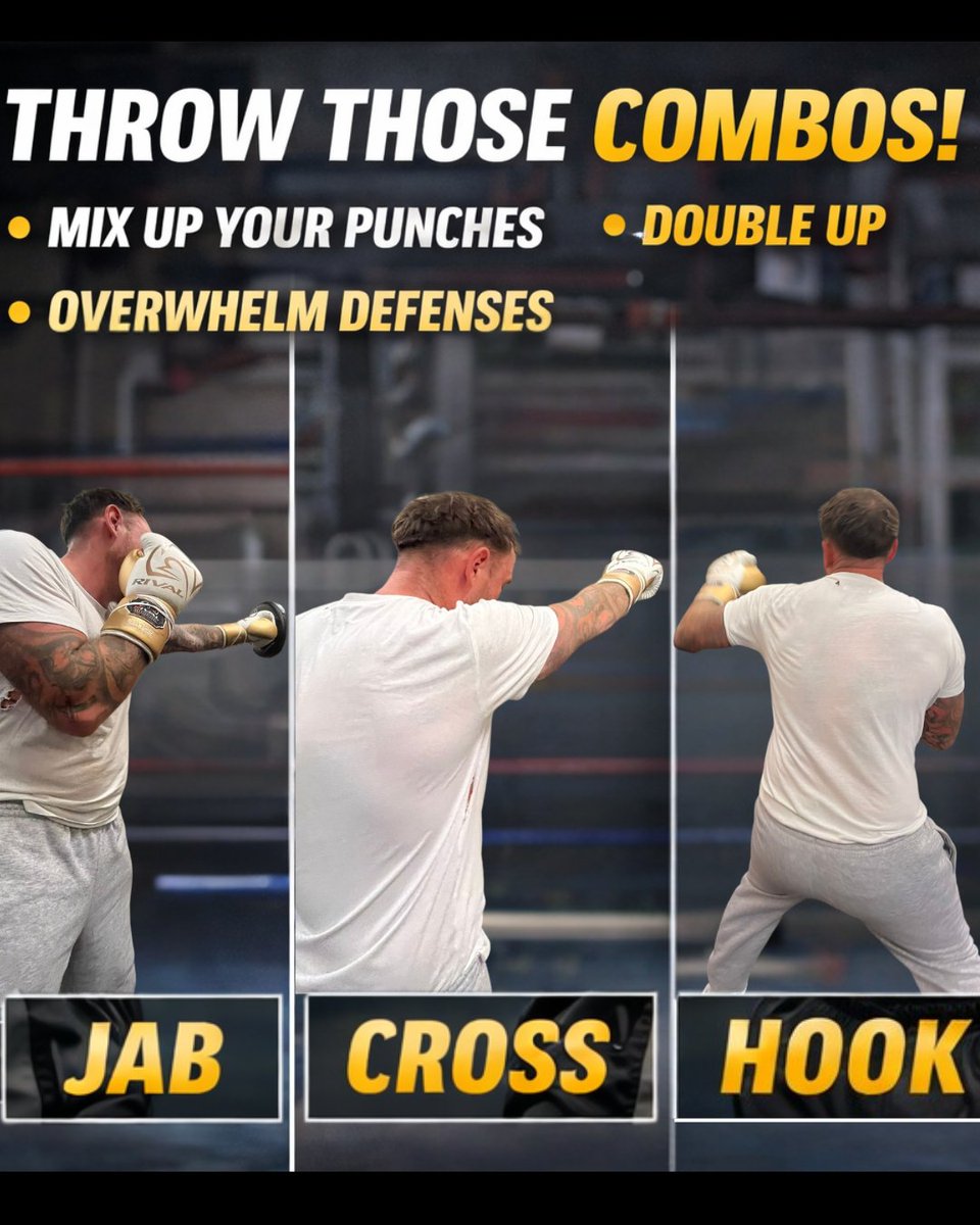 BoxingCoachPros's tweet photo. Don’t stop at one punch.

Throwing combinations overwhelms an opponent’s defense and increases your chances of landing clean.

Mix up your punches high and low, and even double up the attack to catch them off-guard.

#boxing #boxingtraining #boxingdrills #combos #boxingcombos https://t.co/xllHNnFxg3