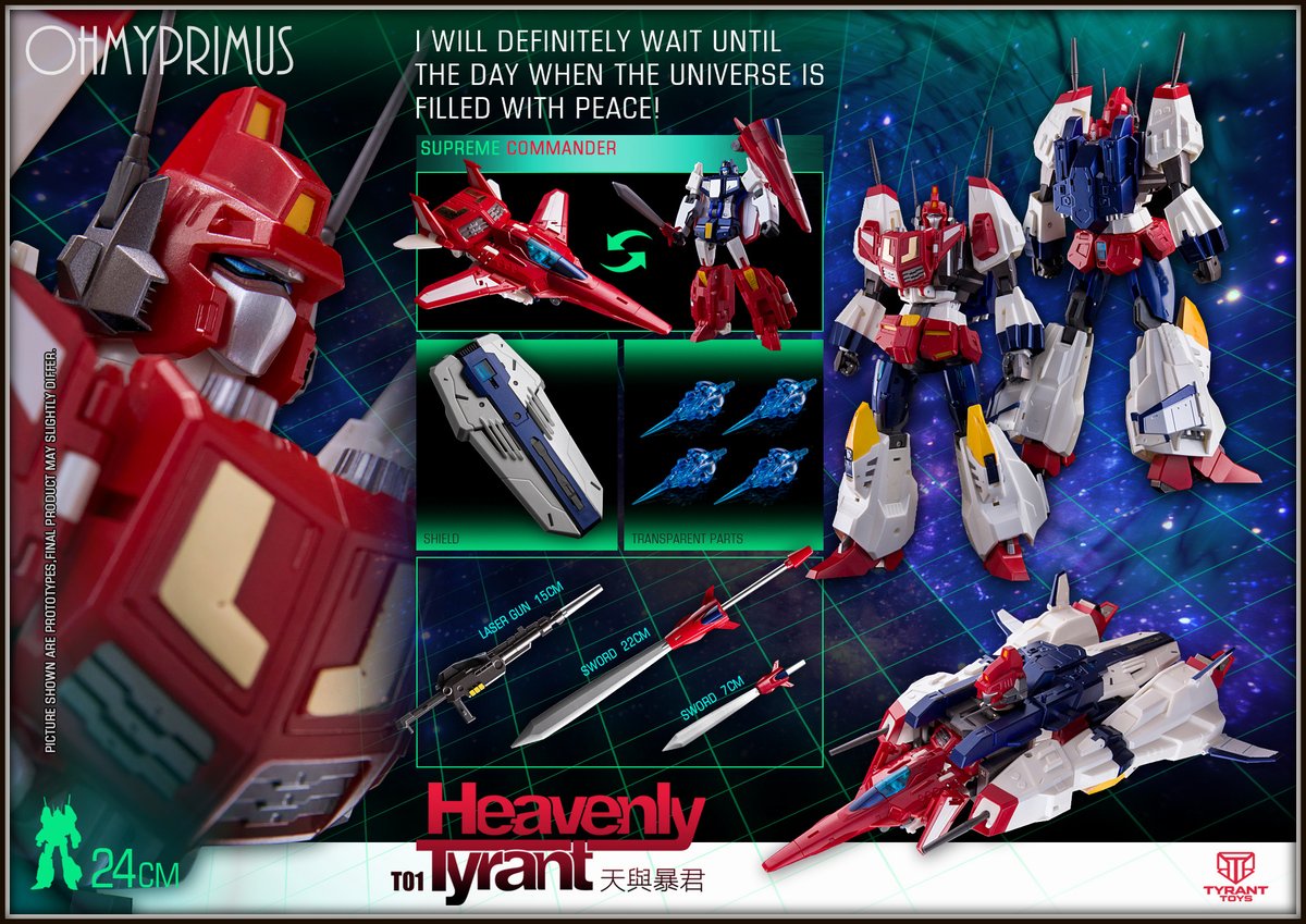 DewToyStore's tweet photo. ⭐️ [𝗣𝗿𝗲-𝗼𝗿𝗱𝗲𝗿] Tyrant Toys - T01 Heavenly Tyrant (Transformers Victory 24cm Scale Star Saber) ⭐️

https://t.co/IZ5t1jpn66

#ohmyprimus #dewtoystore #transformers #tyranttoys #heavenlytyrant #transformersvictory #starsaber https://t.co/sYkcxIqc9U