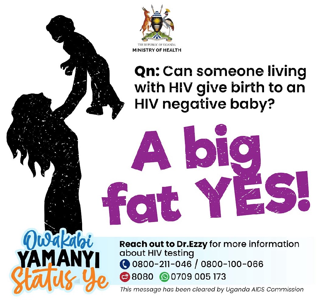 Take your medication as advised by your health worker. This could enable you to give birth to an HIV negative child.

#EndAIDS2030Ug