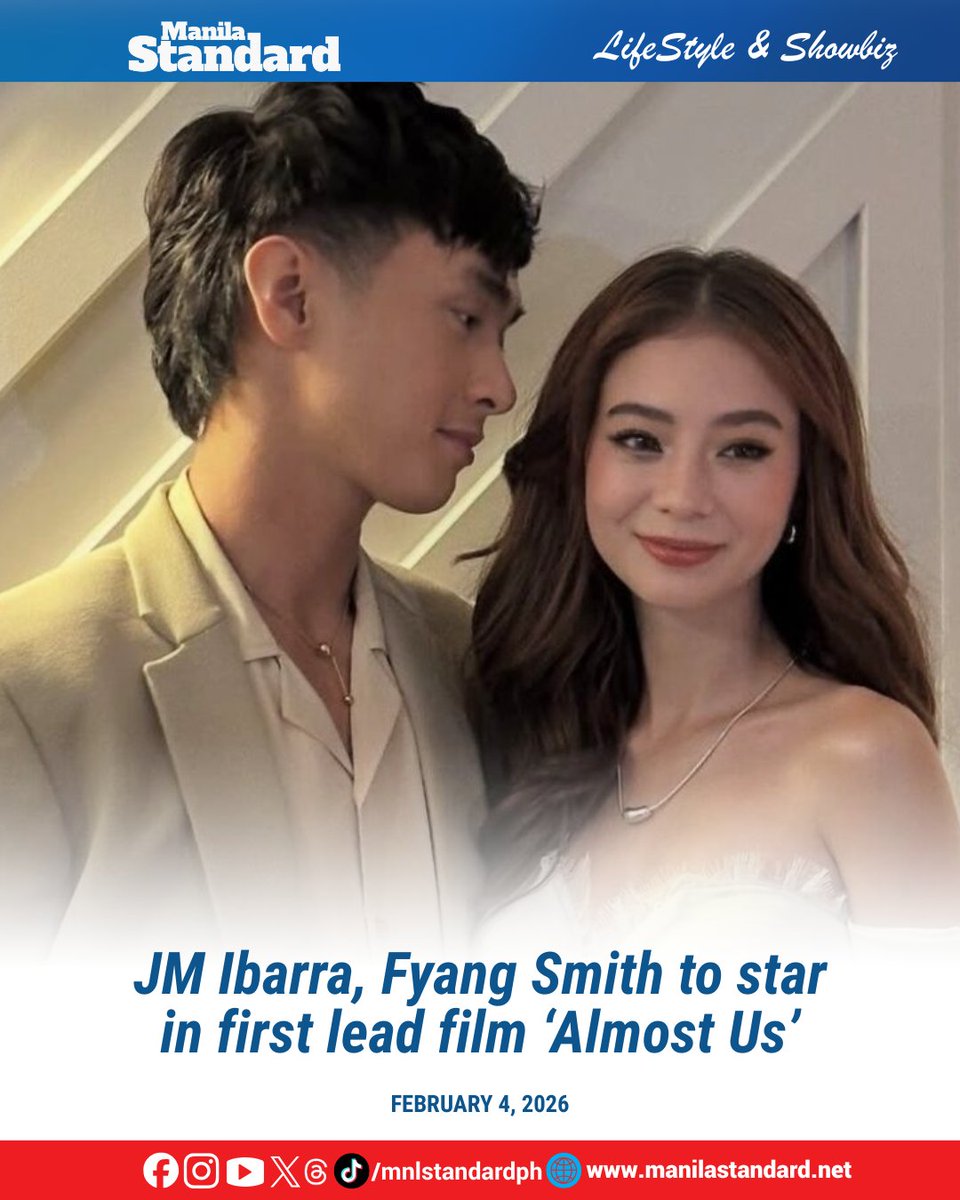 mnlstandardph's tweet image. #MSShowbiz │On-screen partner JM Ibarra and Fyang Smith will headline their first solo film together, titled “Almost Us.”

Read more:
manilastandard.net/showbiz/tv-mov…