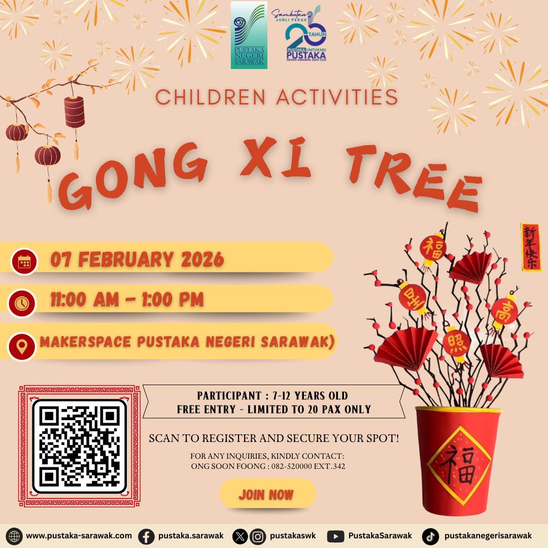 📷 Children’s Activities for Chinese New Year@ Pustaka Negeri Sarawak📷

facebook.com/share/p/1DkmKG…